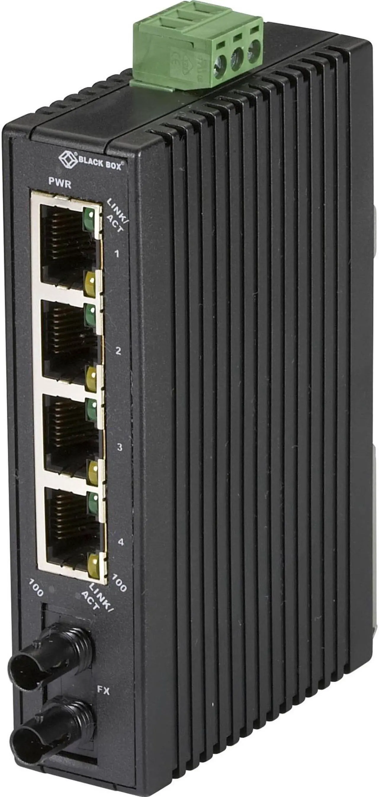 Alt view image 5 of 5 - Hardened Mini Industrial Switch, 5-Port (4-to-1); (4) 10-/100-Mbps Copper + (1)