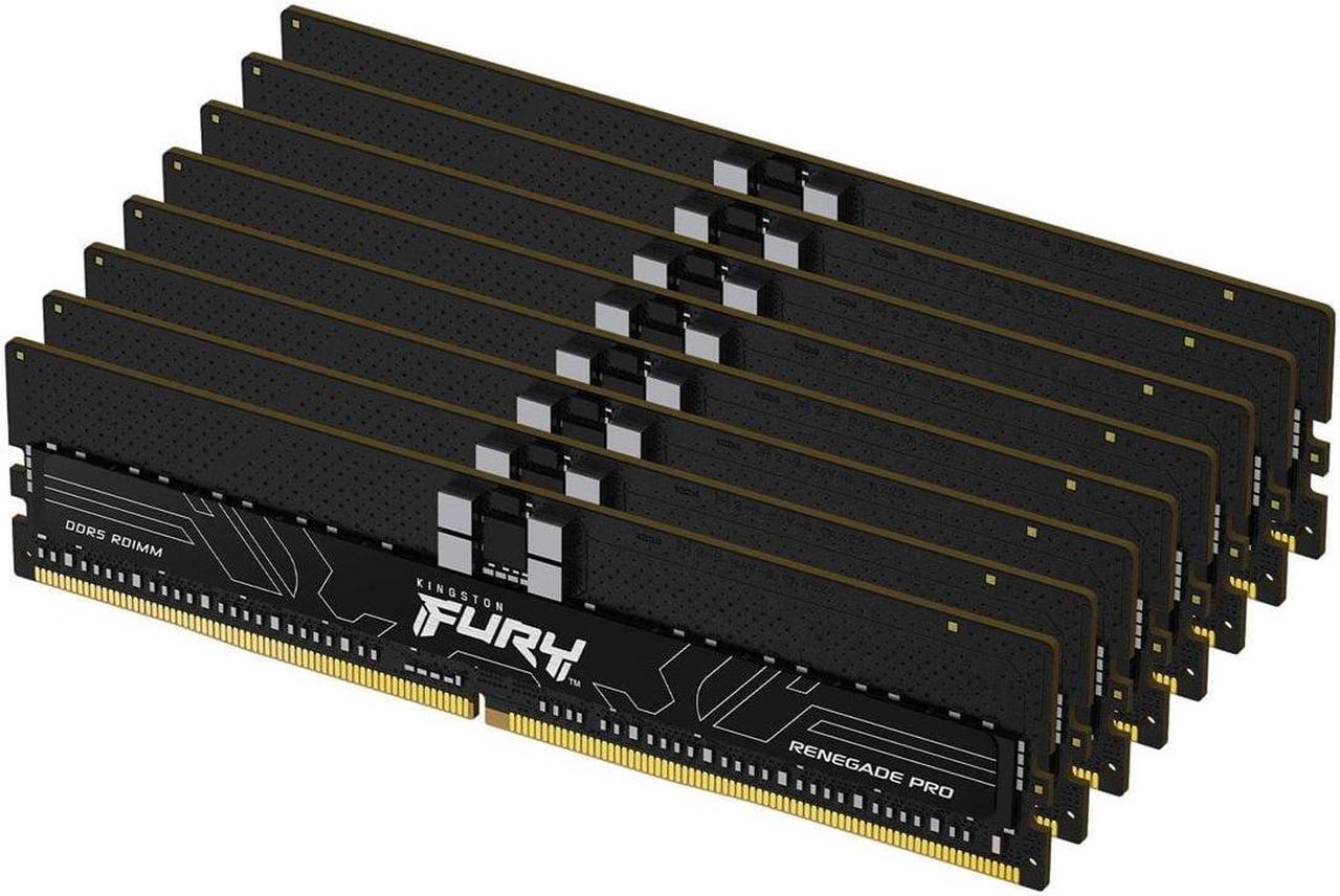 Alt view image 8 of 9 - Kingston 256GB (8 x 32GB) DDR5 6400MT/s CL32 FURY Renegade Pro RDIMM Black XMP - For Motherboard - 256 GB (8 x 32GB) - DDR5-6400/PC5-51200 DDR5 SDRAM - 6400 MHz Single-rank Memory - CL32 - 1.40 V - EC