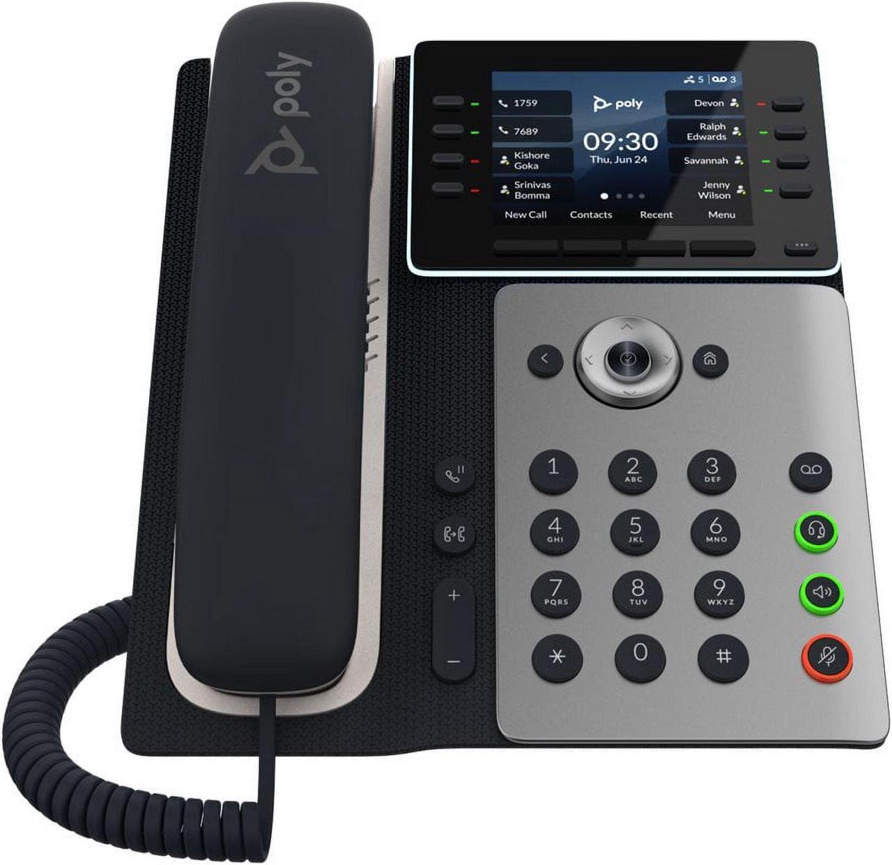 Alt view image 7 of 7 - HP Poly Edge E300 IP Phone Corded Corded Desktop Black TAA Compliant Model 89B51AA#ABA