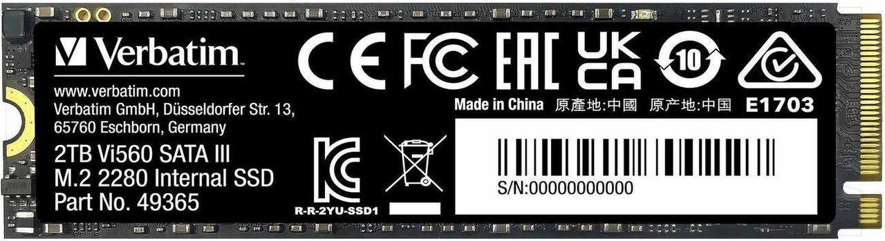 Verbatim Vi560 2TB M.2 2280 SATA Internal Solid State Drive 49365