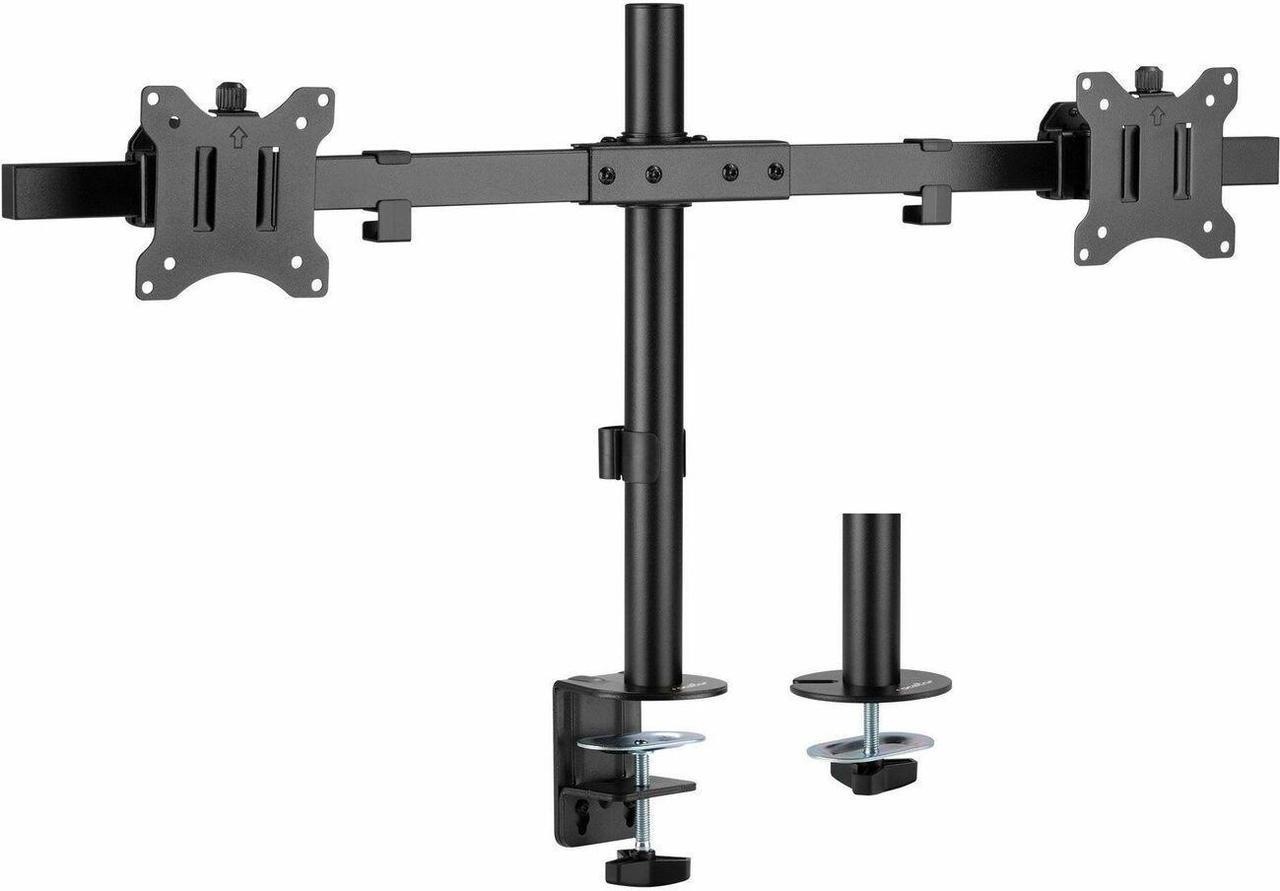 Main image of Rocstor ErgoReach EP3 Dual Monitor Pole Mount, C-Clamp & Grommet, Black