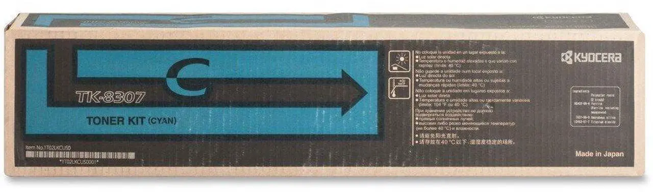 Alt view image 14 of 14 - Cyan Toner Cartridge for Kyocera TK-8307C TASKalfa 3050ci, TASKalfa 3051ci, TASKalfa 3550ci, TASKalfa 3551ci, Genuine Kyocera Brand