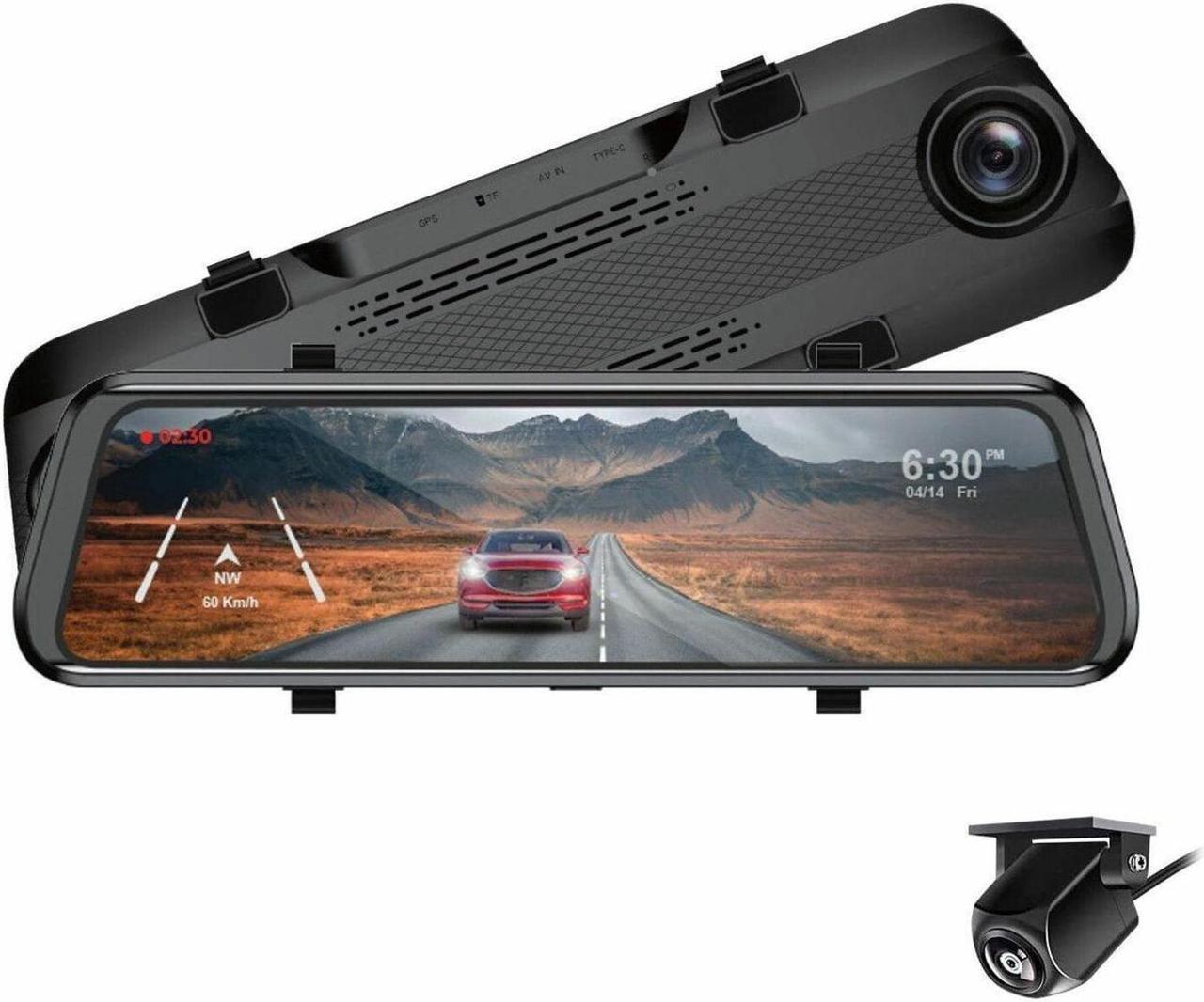 GekoGear Orbit D100 2 Channel Rearview Mirror Dashcam | 1080P Camera