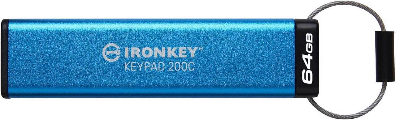 IronKey Keypad 200 64GB USB 3.2 Gen 1 Type C Flash Drive IKKP200C64GB