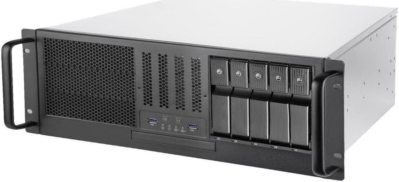 Main image of SilverStone RM41-H08 Silver SGCC 4U Rackmount Server Chassis 3 x 5.25" drive bay External 5.25" Drive Bays
