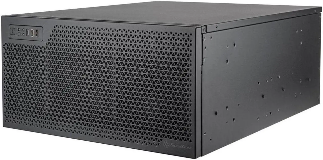 Main image of SilverStone RM52 Black Steel 5U Rackmount Server Chassis Primary PSU slot: PS2 (ATX) / Mini Redundant Secondary PSU slot: SFX (occupies 3.5" bracket)