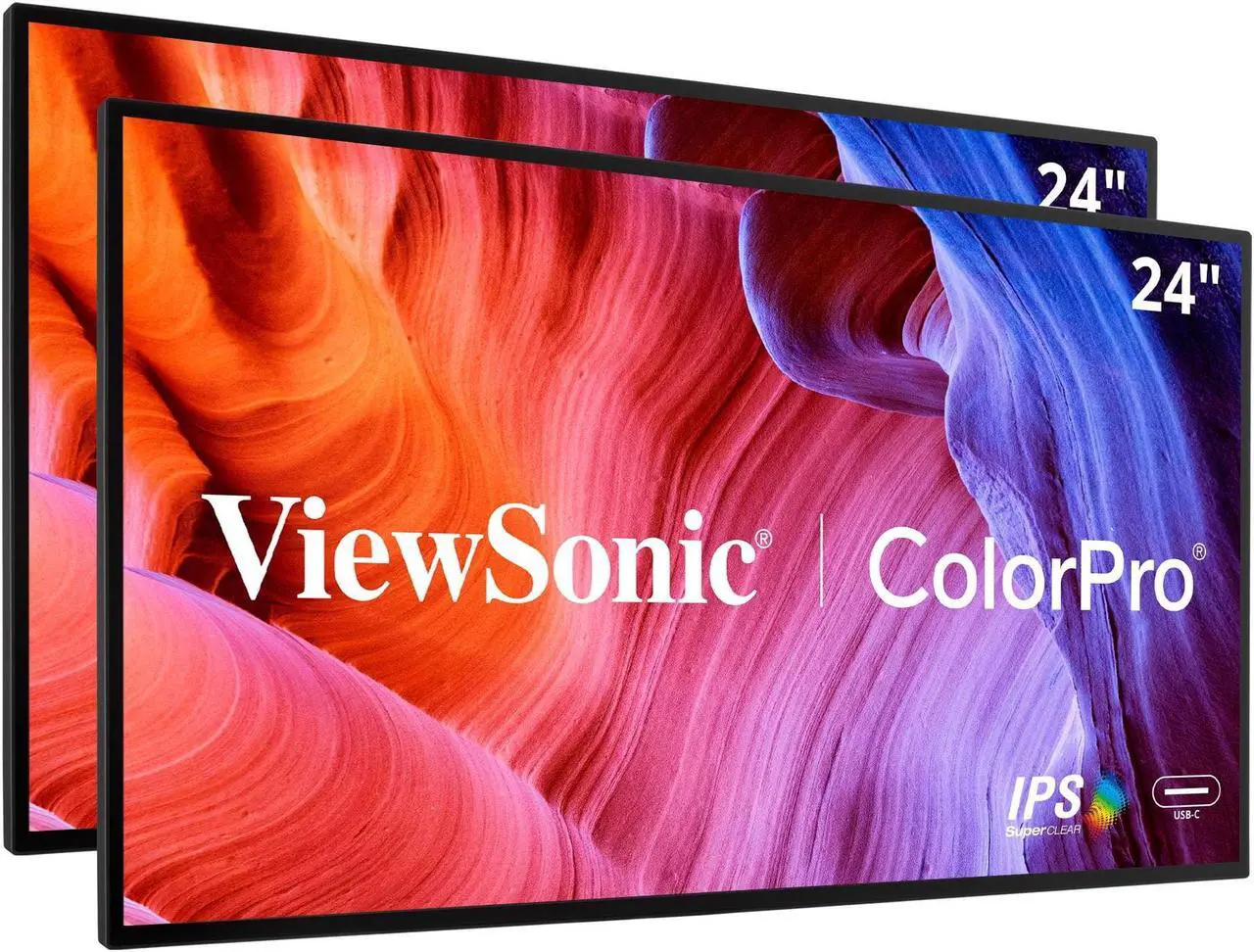 Alt view image 7 of 15 - ViewSonic VP2468A_H2 24" Premium Dual Pack Head-Only IPS 1080p Monitor with Advanced Ergonomics, ColorPro 100% sRGB REC 709, 14-bit 3D LUT, Eye Care, and 65W USB C for Home and Office