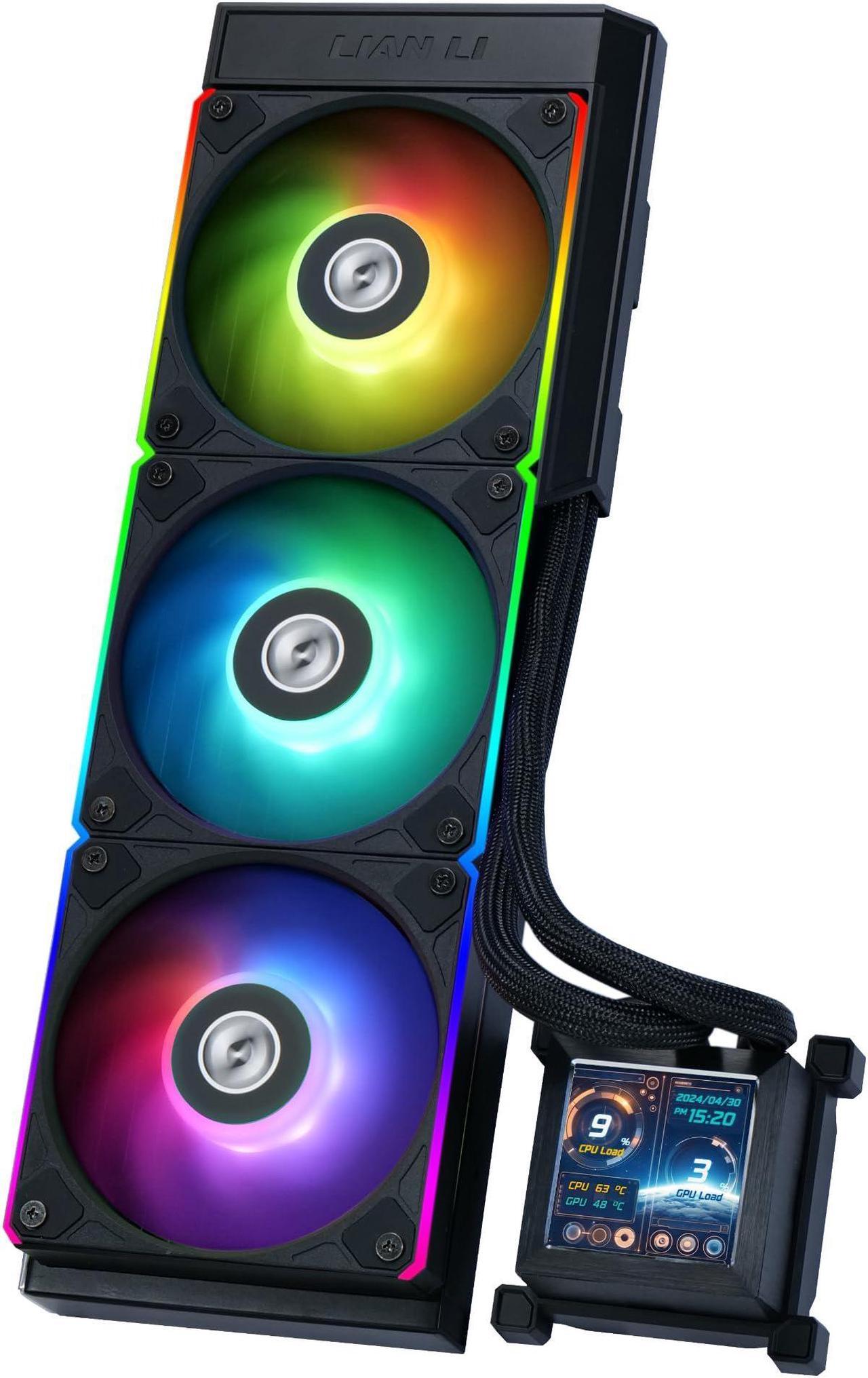 Alt view image 8 of 8 - Lian Li Hydroshift 360 AIO - Pre-installed 3 x ARGB fans - Side-Mounted Coolant Pathway - 2.88” LCD Screen - 480 × 480 Resolution - Captured Screenshots or Recorded Videos Shift AIO - Black (HSLCD36RB)