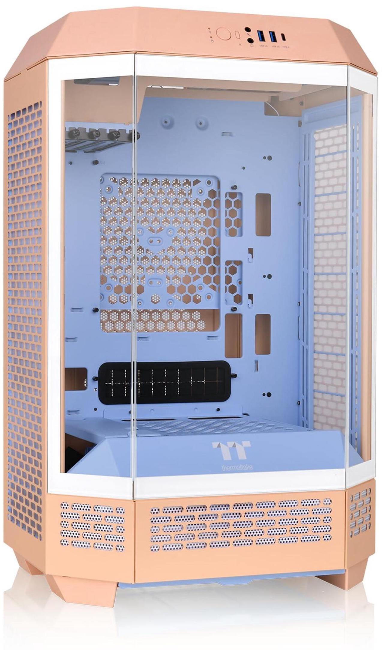 Alt view image 8 of 9 - Thermaltake Tower 300 Summer Edition Peach Fuzz Micro-ATX Case; 2x140mm CT Fan Included; Supports Up to 420mm Radiator; Horizontal Display Capable; CA-1Y4-00SKWN-00