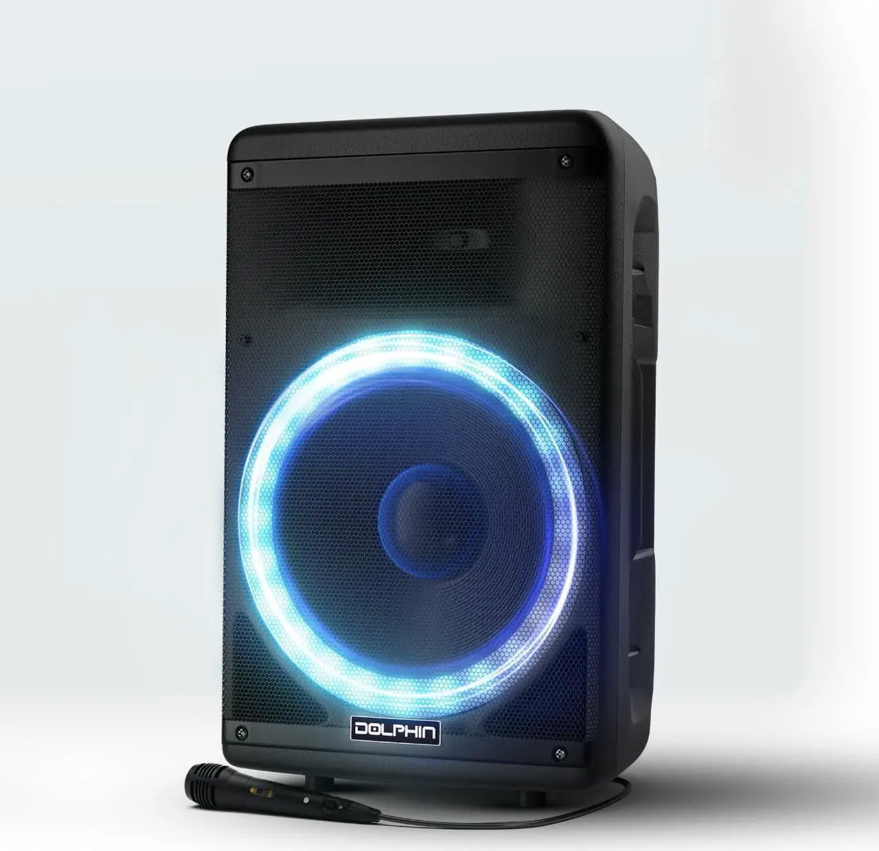 Alt view image 8 of 8 - Dolphin SP-1600RBT Party Speaker | 15" 3600W Loud Sound System w/LED Lights, Includes Microphone & Remote Control
