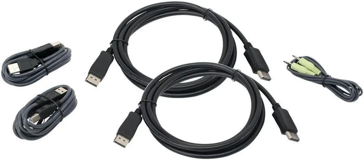 Alt view image 4 of 6 - IOGEAR G2L9202UTAA3 6ft Dual View DisplayPort, USB KVM Cable Kit with Audio (TAA) - 1 PACK