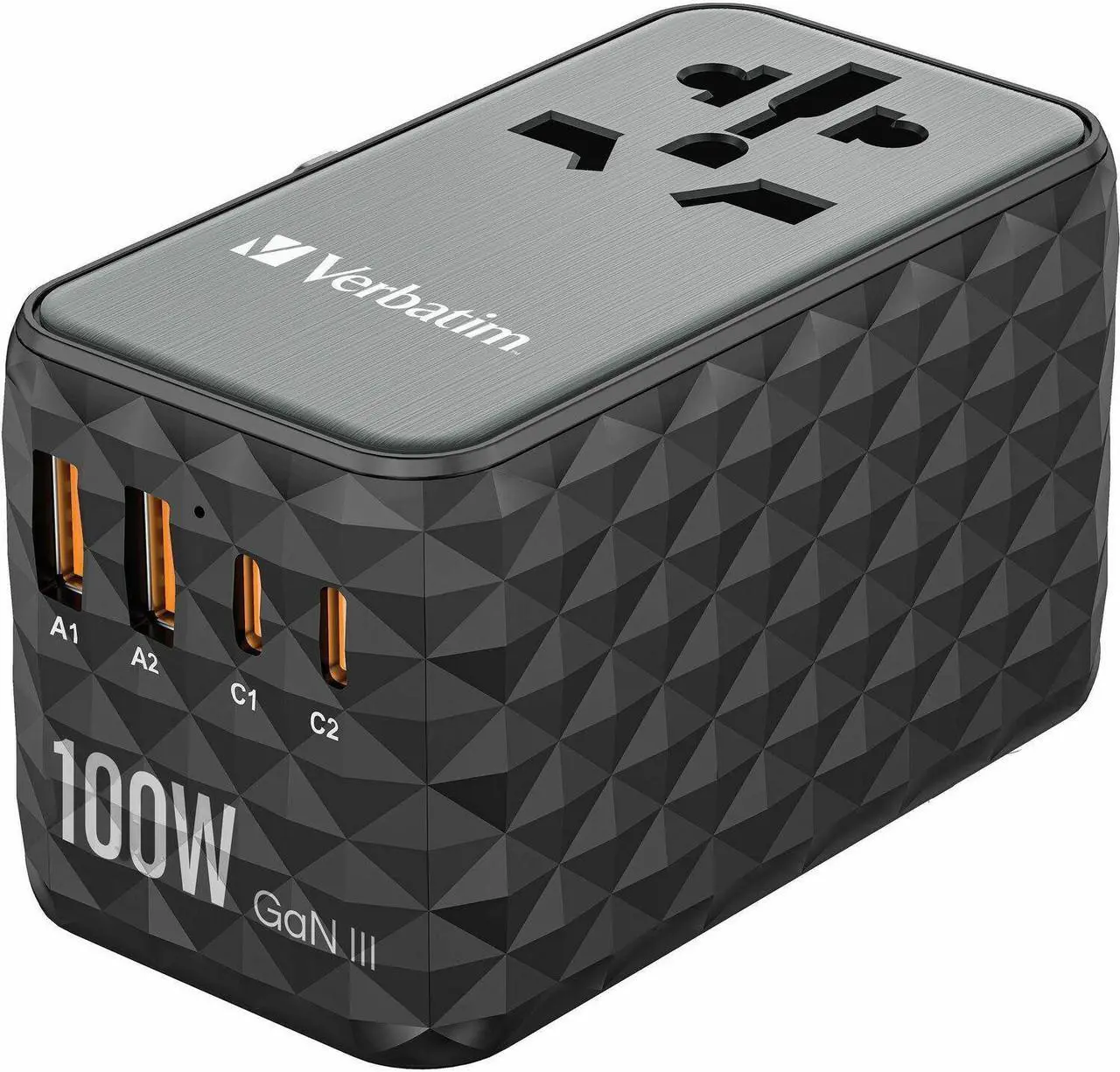 Alt view image 8 of 14 - Verbatim UTA-06 Gan III Universal Travel Adapter 100W - USB-C, USB-A - 100 W - 120 V AC, 230 V AC Input