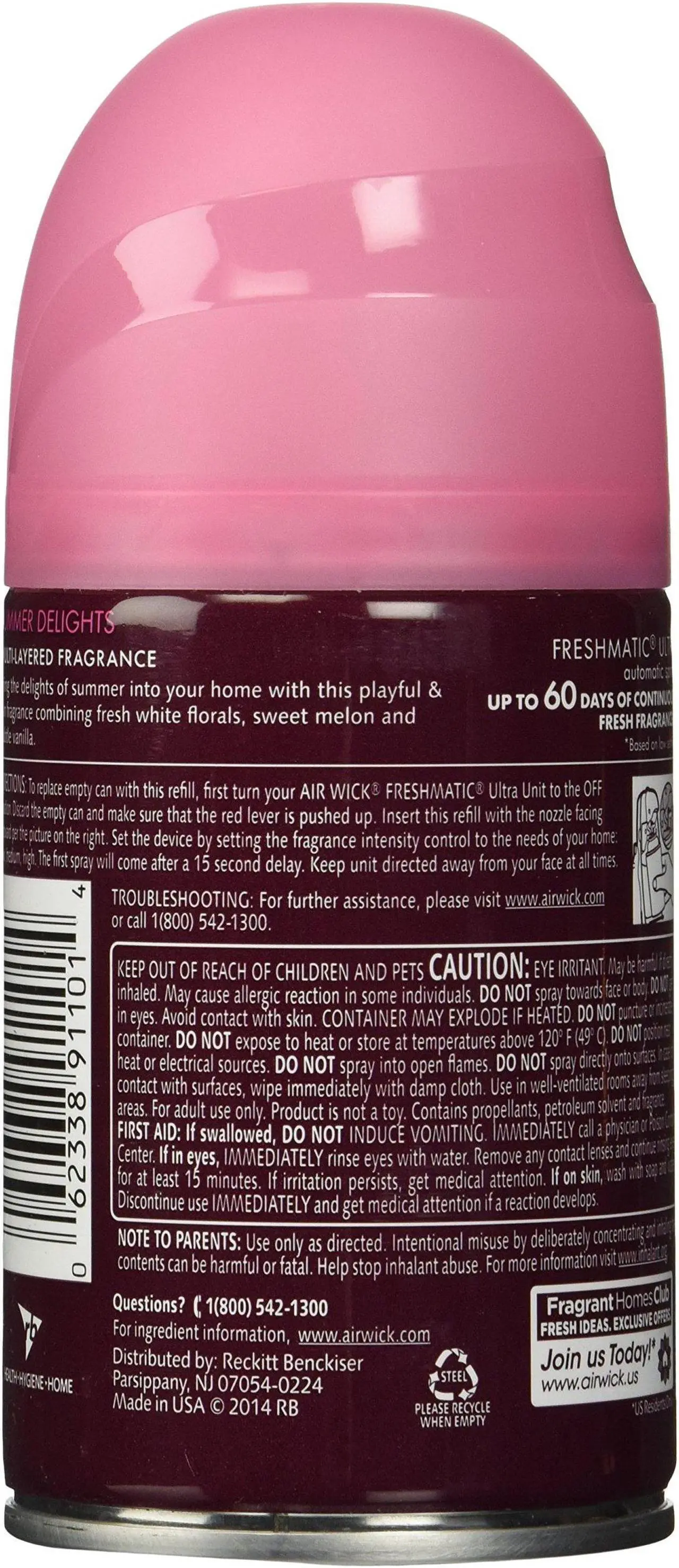 Alt view image 16 of 16 - Air Wick Freshmatic Life Scents Ultra Refill Summer Delights 6.17 oz Aerosol 91101EA