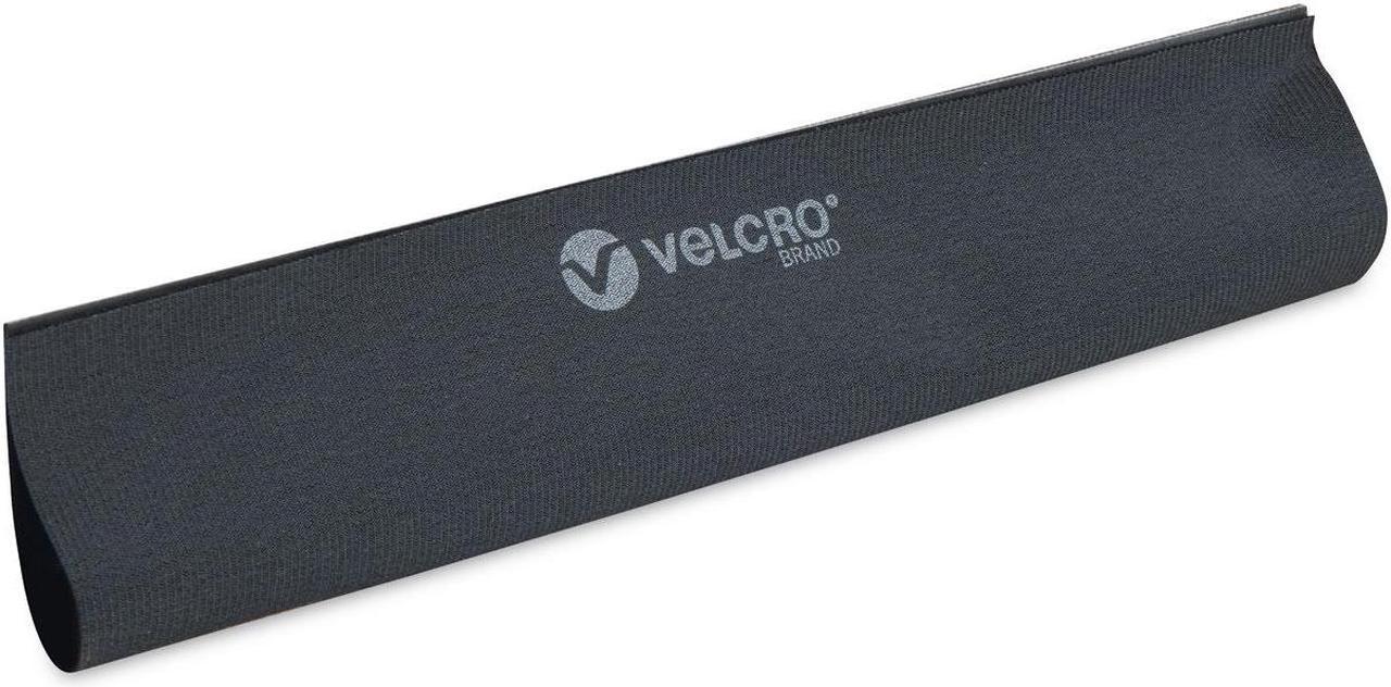 VELCRO Brand VEL-30797-USA Mountable Cable Sleeve | Cord Management Mounts on Walls  Desk or Entertainment Center | Removable Adhesive is Damage Free | 12in Black  2pk  12in-2Pk