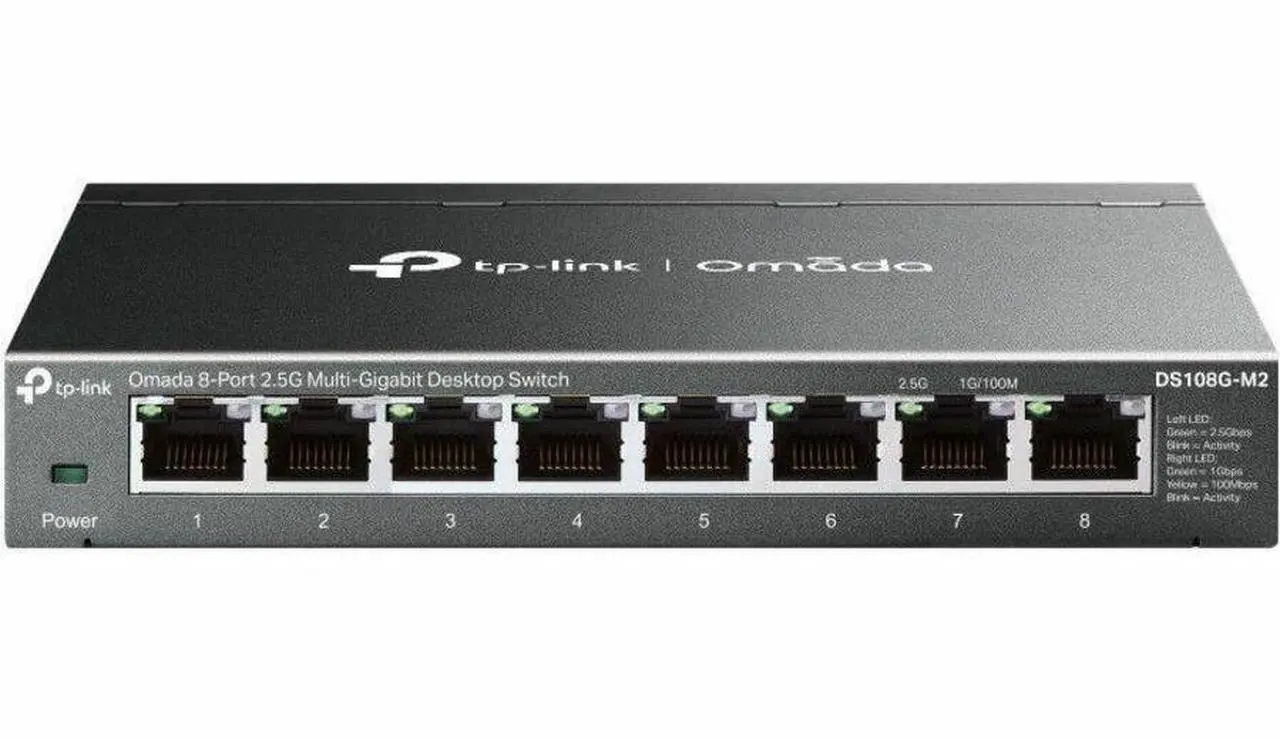 Alt view image 2 of 3 - TP-Link Omada 8-Port 2.5G Multi-Gigabit Desktop Switch PORT: 8 2.5G RJ45 Ports SPEC: Desktop Steel Case FEATURE: Plug and Play - DS108G-M2