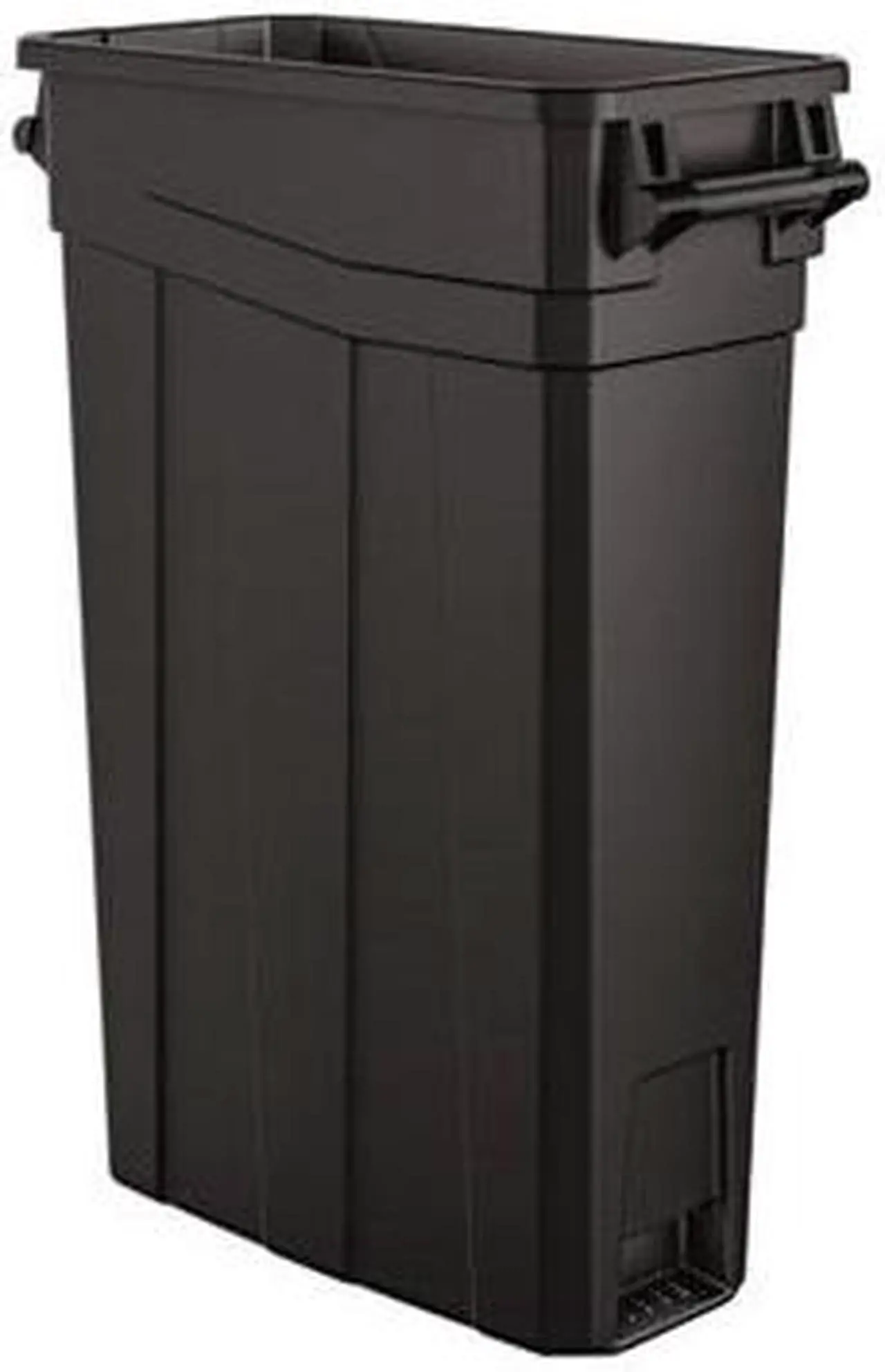 Alt view image 9 of 9 - Suncast Commercial TCNH2030BK Narrow Trash Can With Handles, 30.00" Height x 11.08" Width, 23 gal Capacity, Black