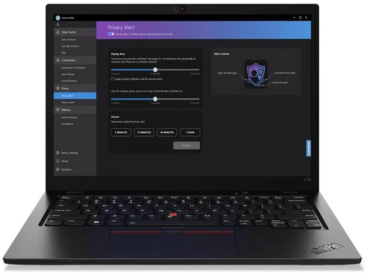 Alt view image 8 of 8 - Lenovo ThinkPad L13 Gen 5 21LB000KUS 13.3" Notebook - WUXGA - Intel Core Ultra 5 125U - 16 GB - 256 GB SSD - English Keyboard - Black - Intel Chip - 1920 x 1200 - Windows 11 Pro - Intel - In-plan