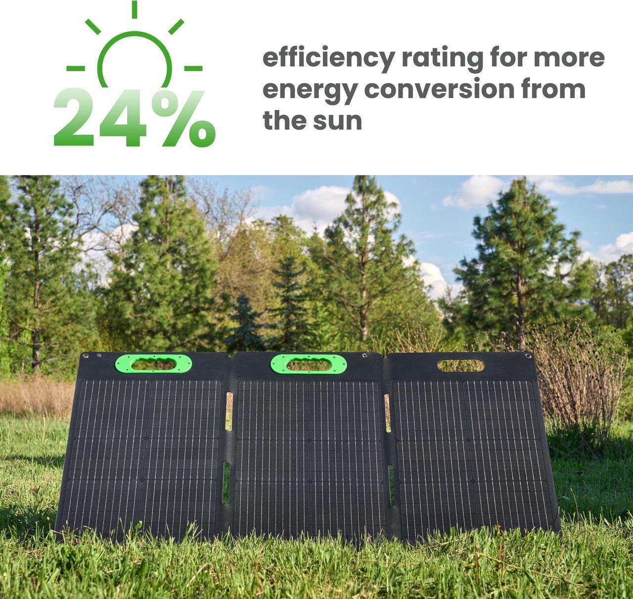 Alt view image 8 of 8 - Yoshino SP100 Foldable 100W Monocrystalline Portable Solar Panel for Electric Solar Generators, Water-Resistant IP67, Off-Grid, Camping, RV