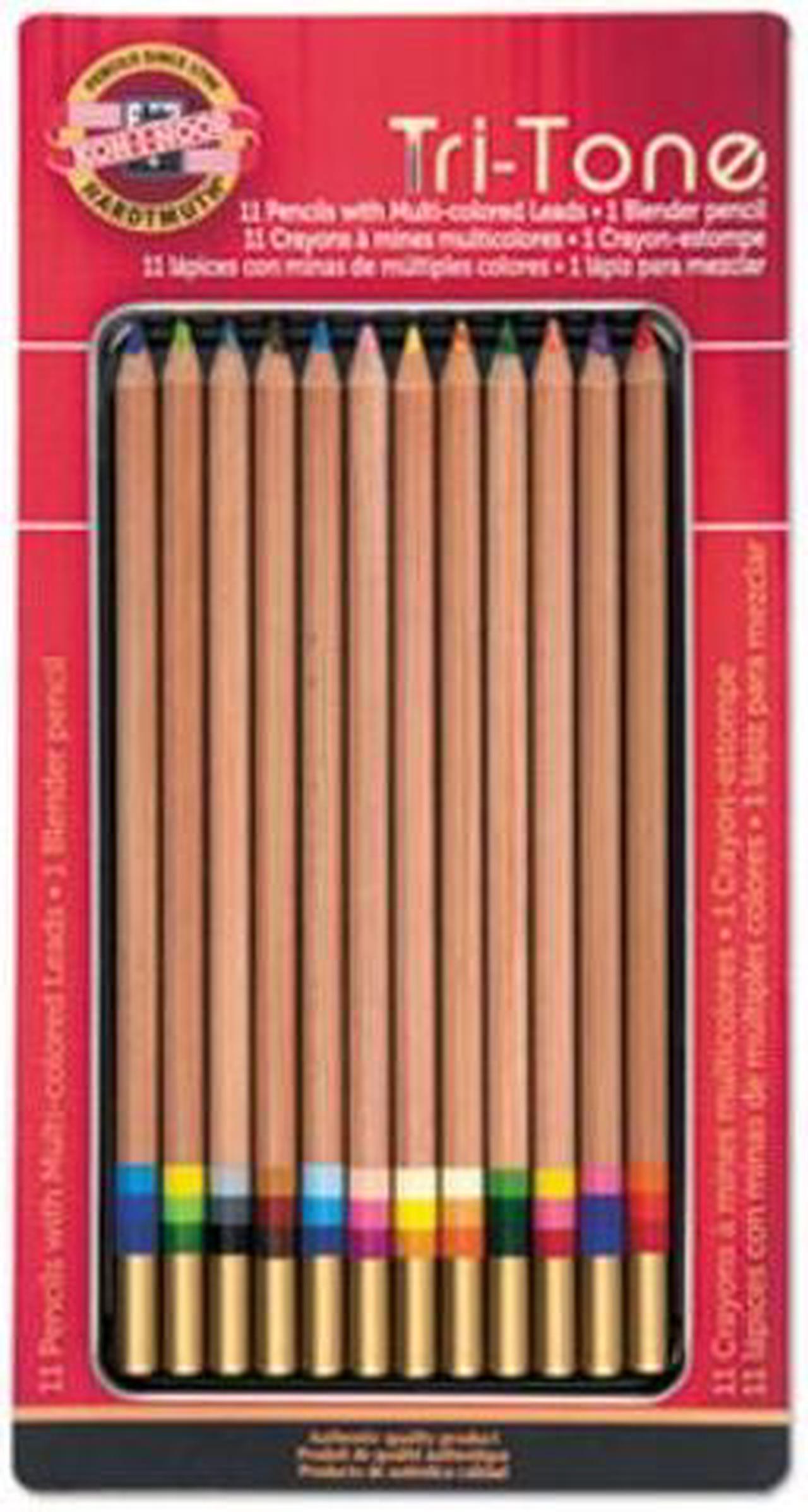 Alt view image 14 of 14 - Koh-I-Noor Tri-Tone Multicolored Pencils 12/ST Multi FA33TIN12BC