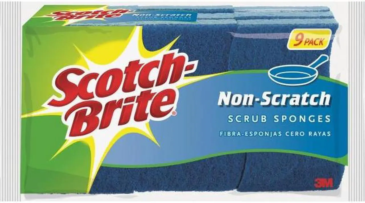 Alt view image 6 of 13 - 3M 93684 Scotch Brite 9 Pack Non-Scratch Scrub Sponges