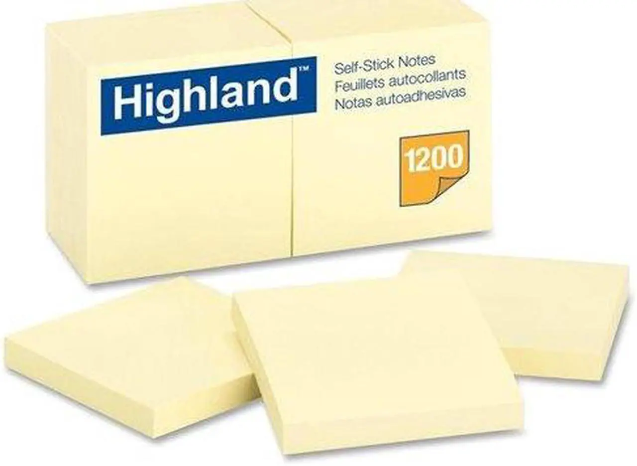 Alt view image 6 of 6 - Self-Stick Notes 3 x 3 Yellow 100-Sheet 12/Pack