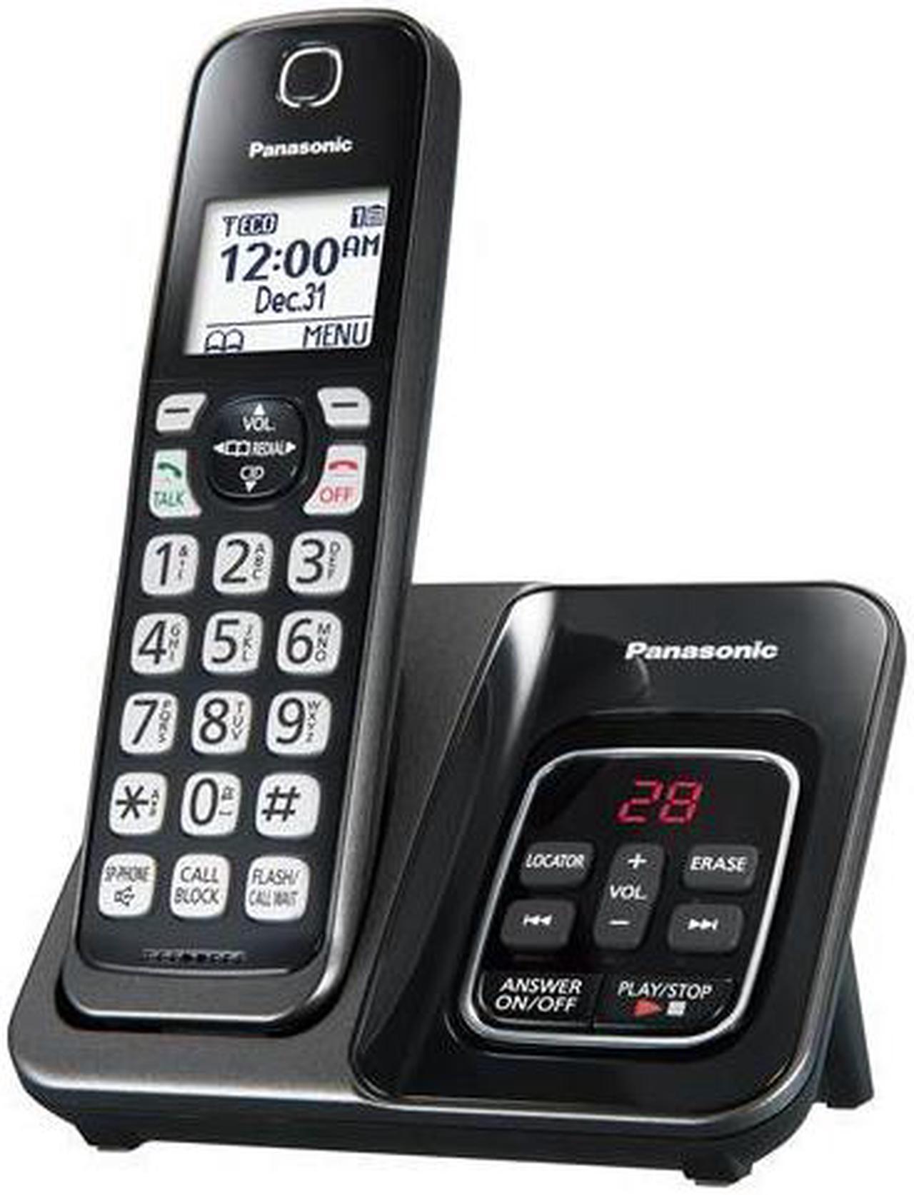 Alt view image 3 of 3 - Panasonic Cordless Phone - Cordless - 1 x Handset - Speakerphone - Answering Machine