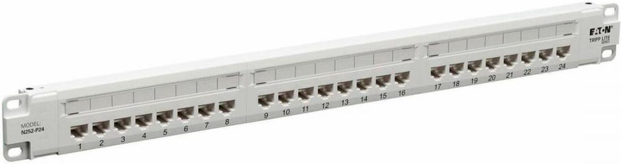 Alt view image 8 of 8 - Eaton Tripp Lite Series 24-Port Cat6 Patch Panel - 4PPoE Compliant, 110/Krone, 568A/B, RJ45 Ethernet, 1U Rack-Mount, White, TAA - 24 Port(s) - 24 x RJ-45 - 1U High - Category 6, Category 5, Category 5