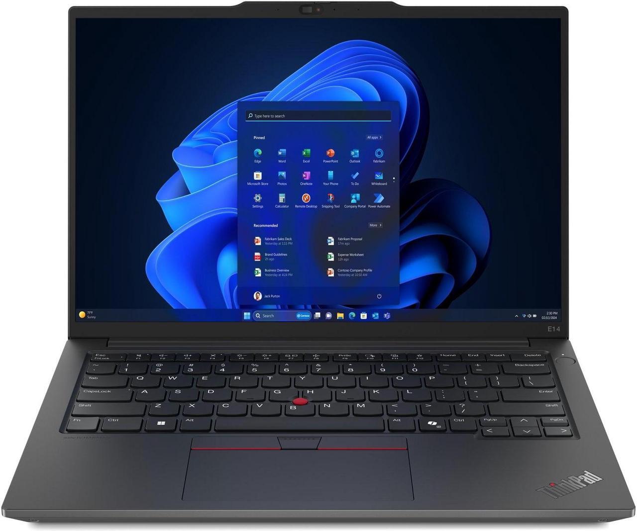 Alt view image 7 of 7 - Lenovo ThinkPad E14 Gen 6 14" Core Ultra 5 125U 1.3GHz 16GB 512GB SSD WIN11P, Black