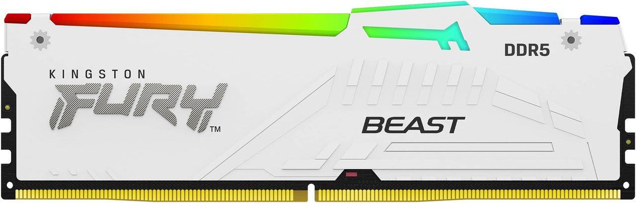 Alt view image 13 of 20 - Kingston Fury Beast White Rgb Expo 64Gb 6000Mt/S Ddr5 Cl30 Dimm Desktop Gaming Memory Kit Of 2 - Kf560C30Bweak2-64