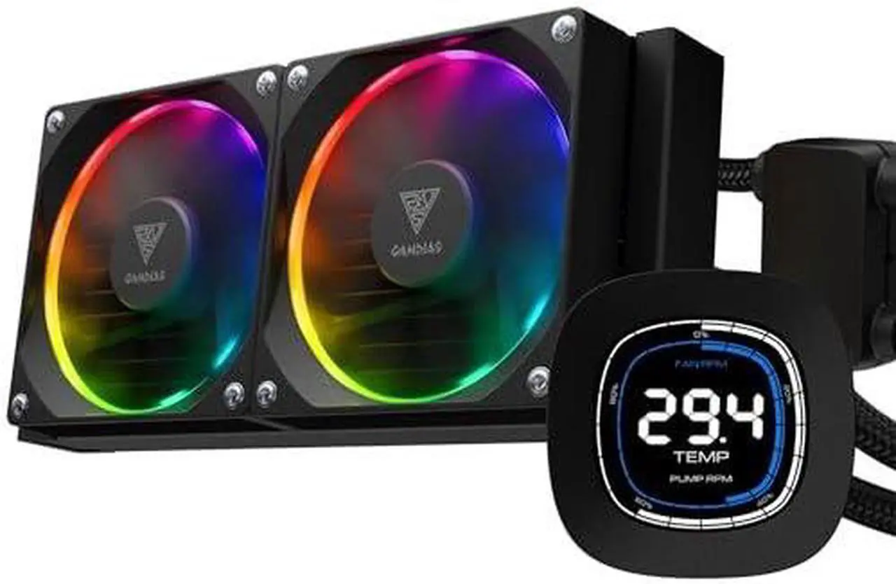 Alt view image 7 of 7 - Gamdias CHIONE M4-240 Liquid CPU cooler with 2.1" LCD display, 240mm AIO Radiator , PWM, ARGB 5v-3pin, LGA 1700 Ready / AM5 Compatible
