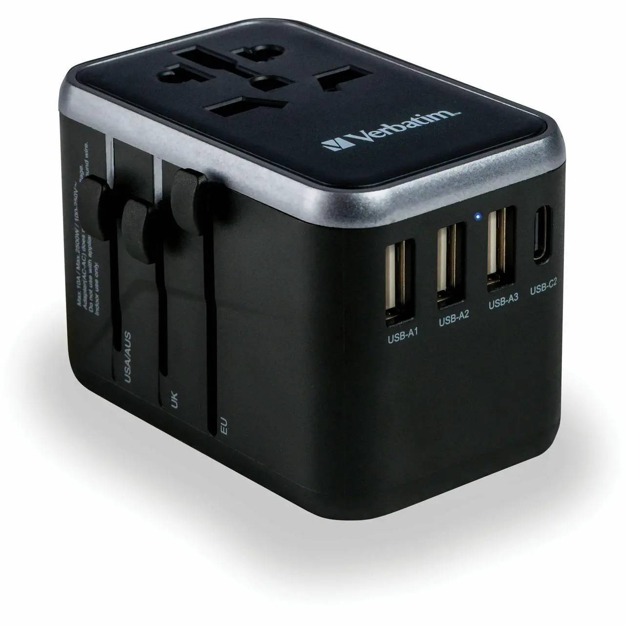 Alt view image 8 of 8 - Verbatim UTA-04 Universal Travel Adapter 61W - USB -C, USB-A - 61 W - 120 V AC, 230 V AC Input - 1