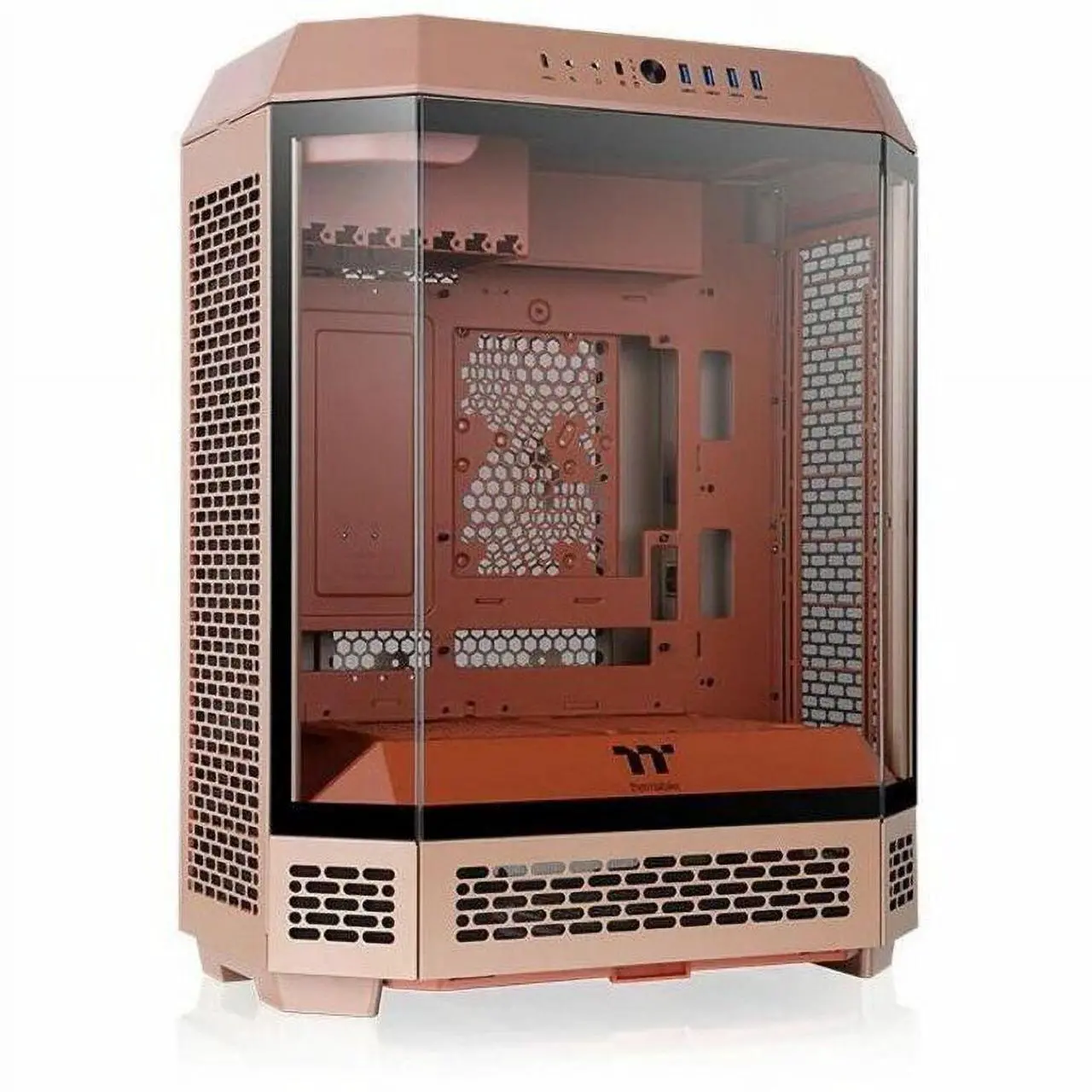 Alt view image 8 of 14 - Thermaltake Tower 600 Mid Tower; 2x140mm CT Fans Included; 420mm Radiator Support; 400mm GPU Clearance; Hidden Connector Support; Rotatable PCIe Slots; Gravel Sand; CA-1Z1-00MGWN-00