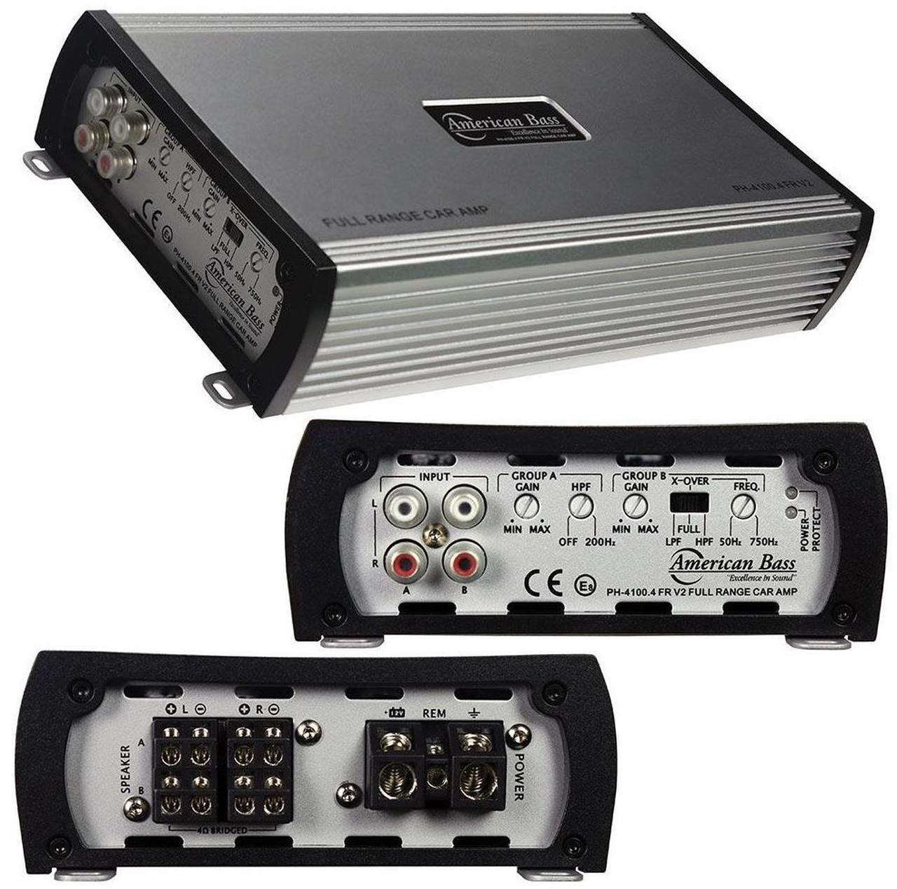 Alt view image 10 of 10 - AMERICAN BASS PH-4100.4 FR V2 American Bass Amp 4 Channel 2 Ohm stable 480 Watts Max(PH4100FRV2)