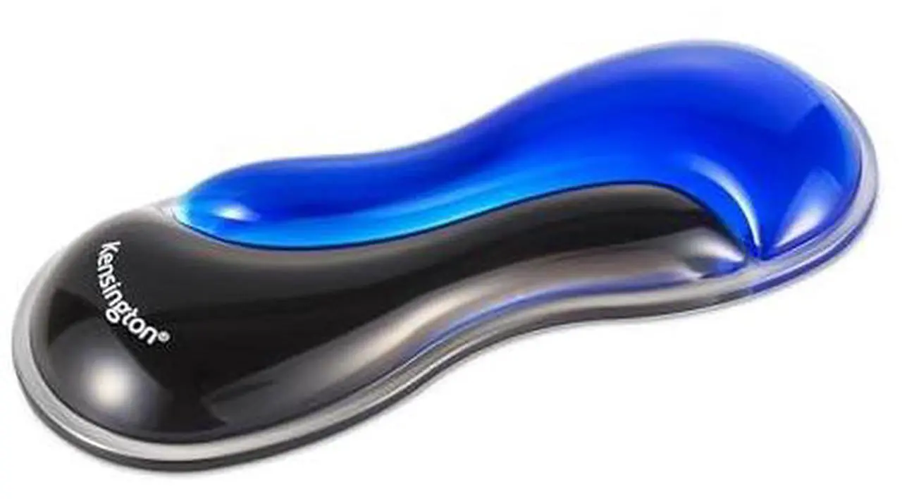 Alt view image 8 of 8 - Kensington Slim Duo Gel Mouse/Trackball Wrist Rest - 0.87" x 7.56" x 2.83" Dimension - Black, Blue - Gel - Strain Resistant - Mouse - Retail - 1