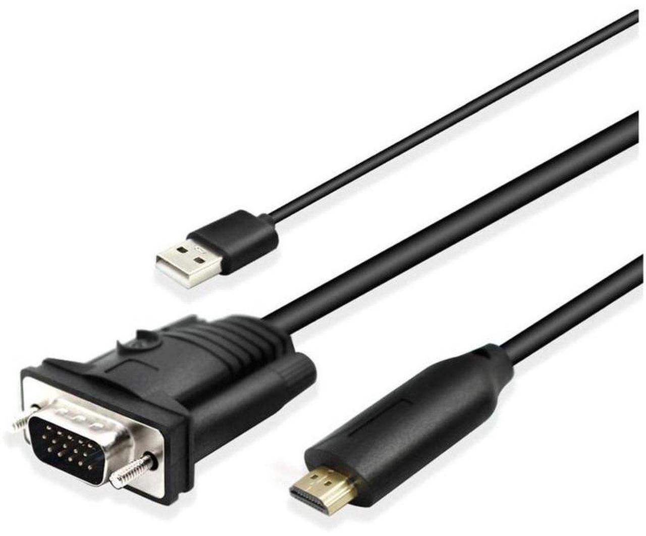 Alt view image 5 of 5 - 4XEM 10' VGA To HDMI Adapter Cable Converter Audio & USB Power 1080P