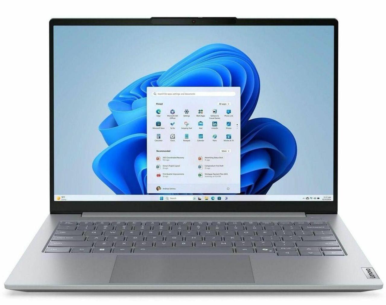 Alt view image 8 of 8 - Lenovo ThinkBook 14 G8 IRL 21SG000GUS 14" Notebook - WUXGA - Intel Core 5 210H - 16 GB - 512 GB SSD - English Keyboard - Arctic Gray - Intel Chip - 1920 x 1200 - Windows 11 Pro - Intel - In-plane