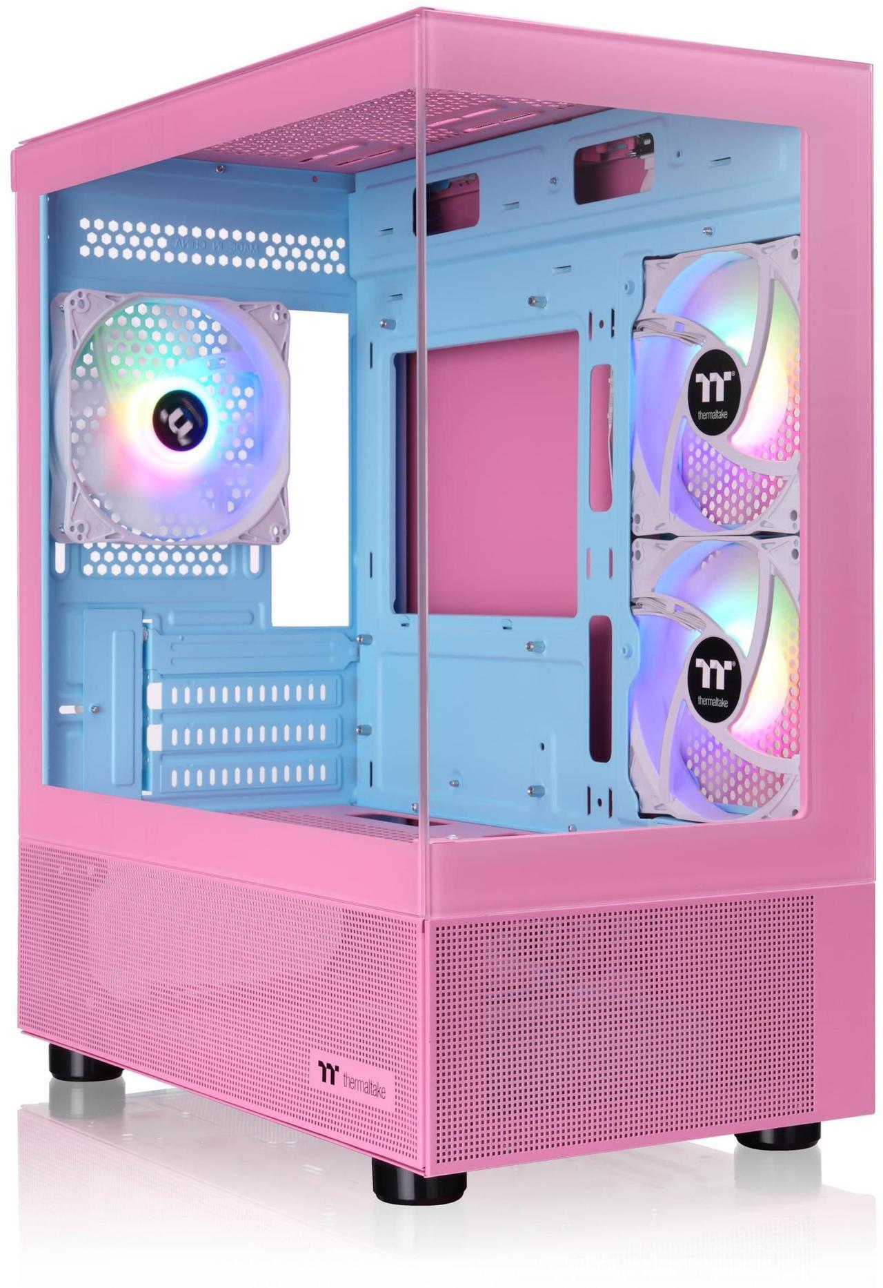 Alt view image 7 of 20 - Thermaltake View 170 TG ARGB m-ATX Chassis; 3x120mm ARGB Lite Fans Included; 280mm Radiator Support; 340mm GPU Clearance; 160mm Air Cooler Max Height; Bubble Pink; CA-1Z4-00MAWN-01