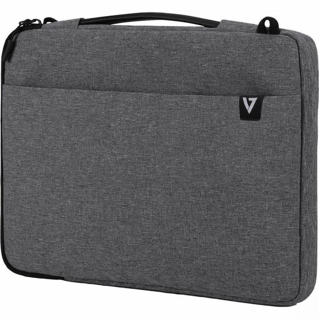 Alt view image 8 of 8 - V7 CSE14-ECO Carrying Case (Sleeve) for 14" to 14.1" Notebook - Gray - Polyethylene Terephthalate (PET) Body - Fleece Interior Material - Shoulder Strap, Handle - 1.4" Height x 10.8