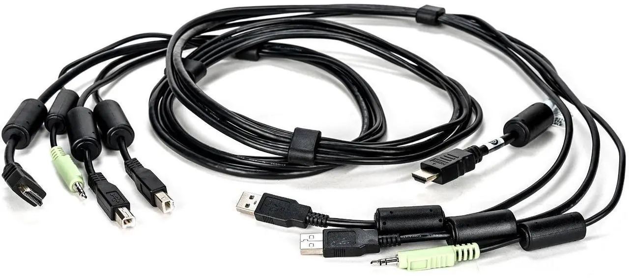 Alt view image 2 of 2 - Avocent 6 ft. USB keyboard, mouse & DisplayPort video cable with speakers - Used with SC945D-001 CBL0112