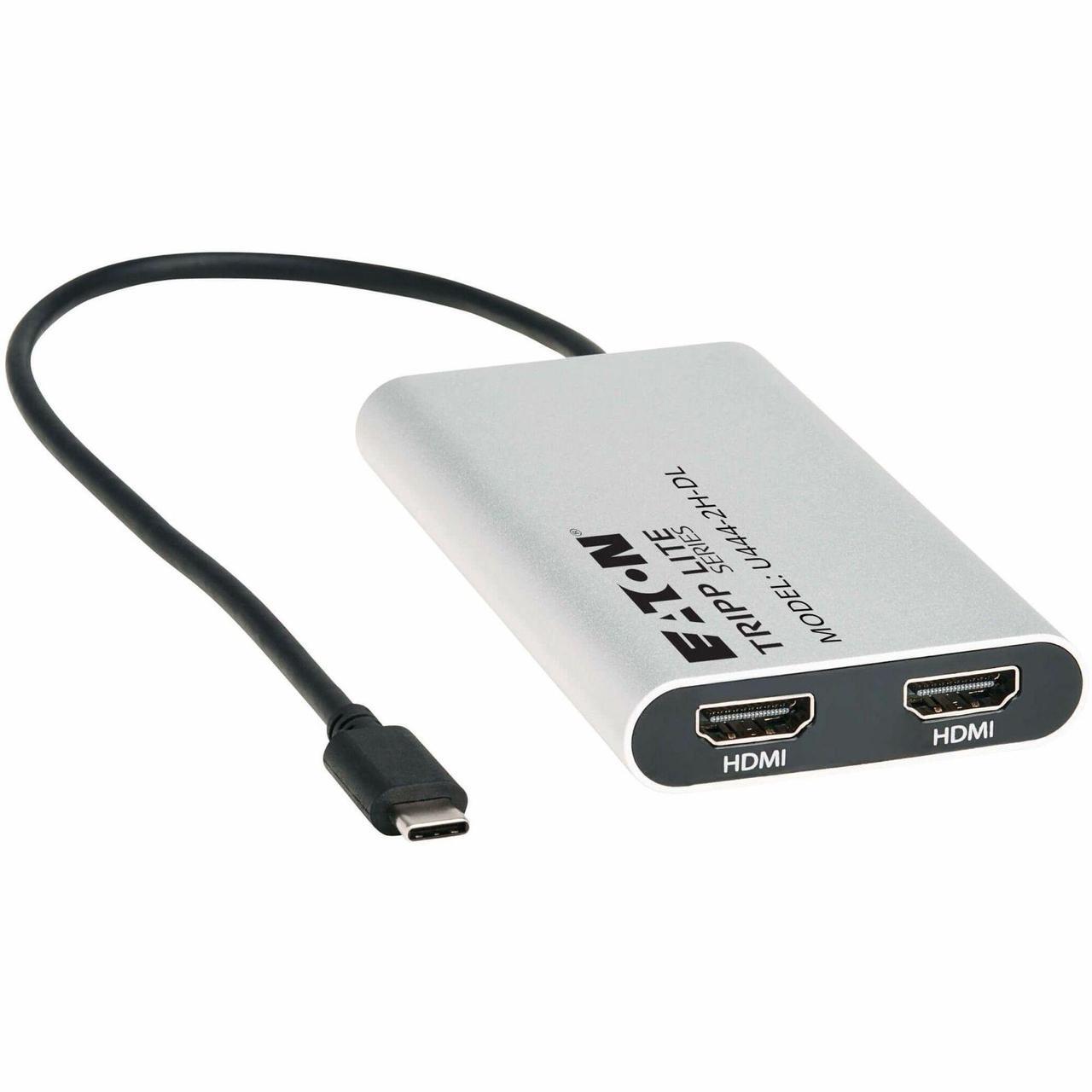 Alt view image 2 of 2 - Tripp Lite series USB-C Adapter, Dual Display, 100W PD Passthrough, Silver