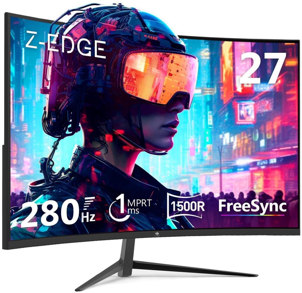 Alt view image 10 of 12 - Z-EDGE UG27P 27" 1080P Curved Gaming Monitor, 280Hz, 1ms, 350cd/m², HDR10, FreeSync Compatible, 2 x HDMI 2.0, 2 x DP 1.2, Support Wall Mount