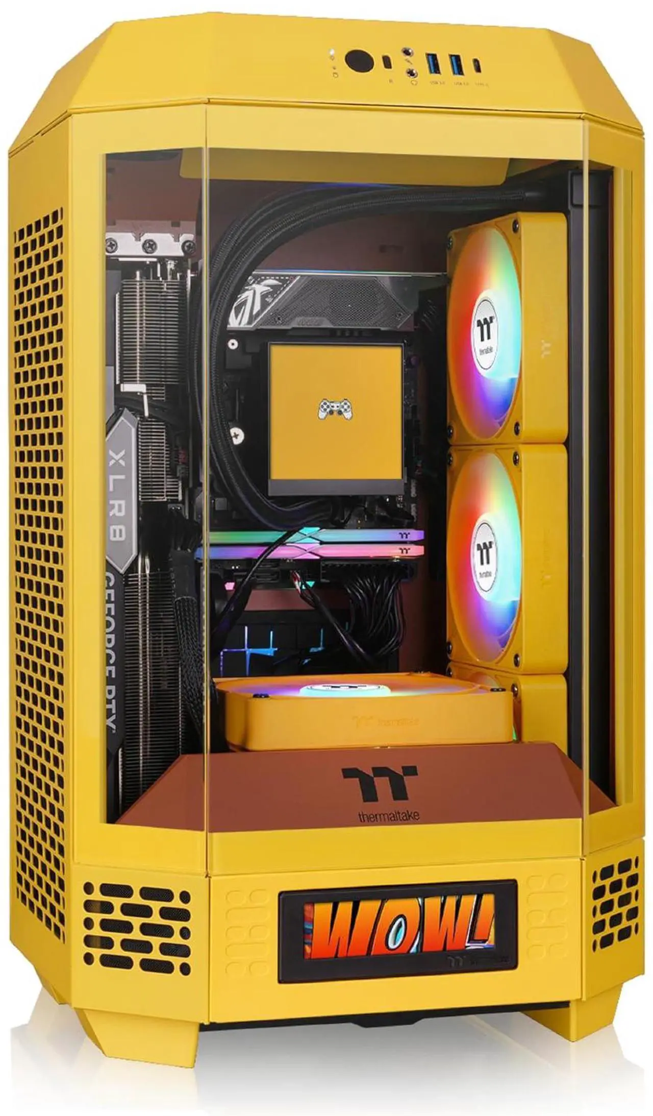 Alt view image 14 of 17 - Thermaltake Tower 250 mITX Mini Tower; 2x120mm CT Fans Included; 360mm Radiator Support; 360mm GPU Clearance; Dual Chamber; Butter Caramel; CA-1Z9-00SMWN-00