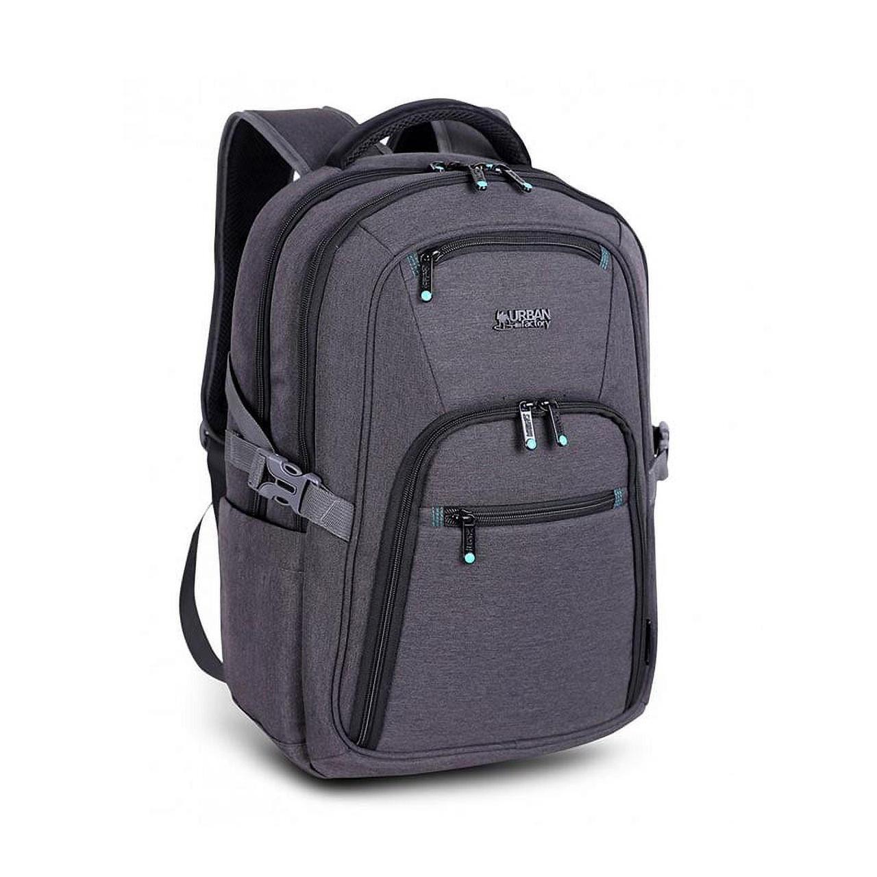 Alt view image 3 of 3 - Urban Factory Carrying Case (Backpack) for 10.5" to 17.3" Notebook, Tablet, Smartphone - Gray/Black - Water Resistant, Shock Absorbing, Drop Resistant - Heather, Recycled Polyethylene Tereph