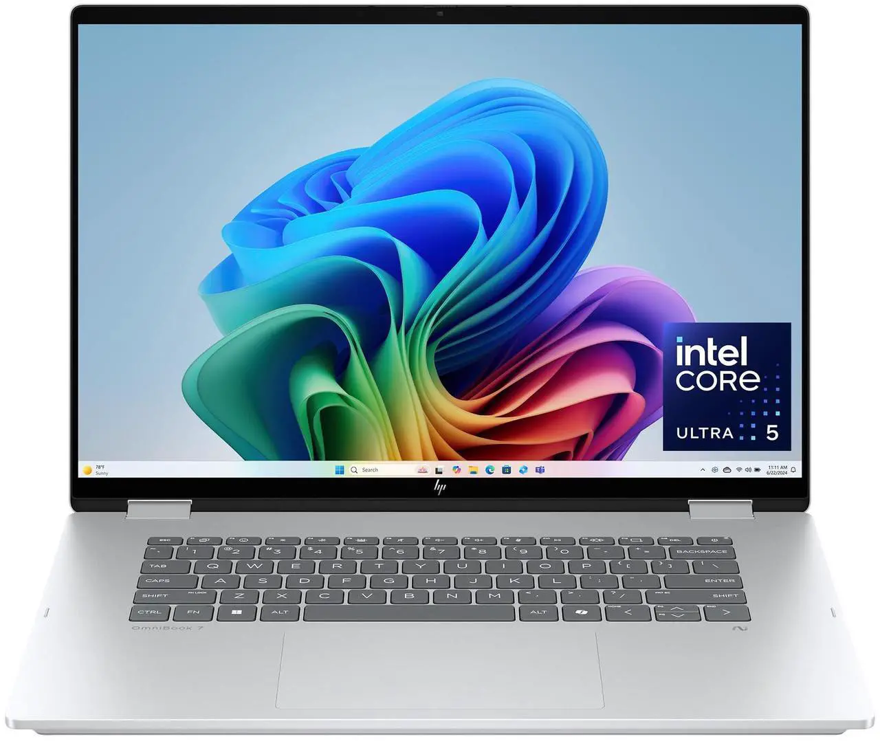 Alt view image 8 of 8 - HP OmniBook 7 Flip NGAI 16-au0000nr 16" WUXGA 2-in-1 Touchscreen Laptop, Intel Core Ultra 7 256V 2.2GHz, 16GB RAM, 512GB SSD, Windows 11 Home, Glacier Silver