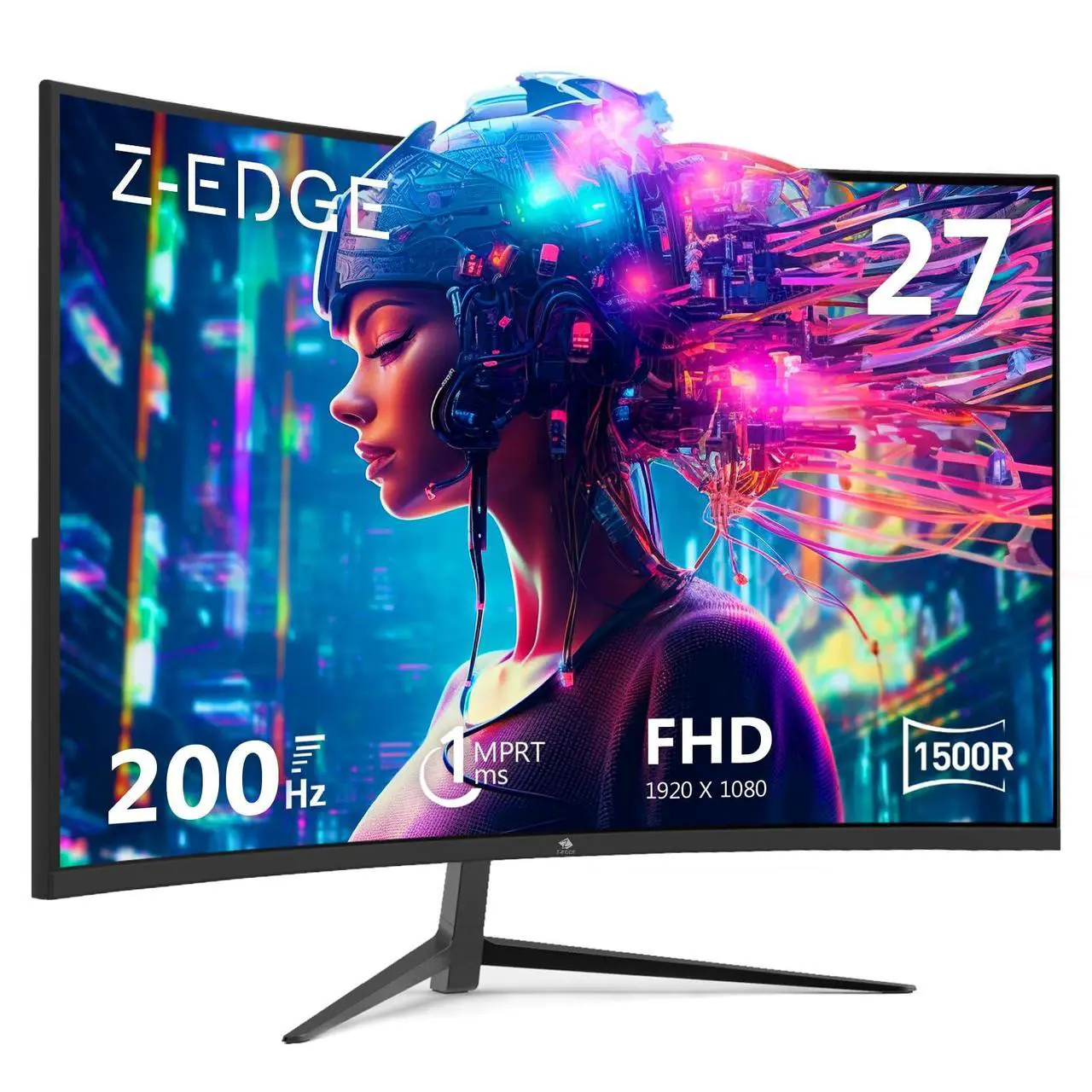 Alt view image 5 of 5 - Z-EDGE UG27 27" 1080P 200Hz 1ms Curved Gaming Monitor | FreeSync Compatible | 350cd/m² | Ultra-Slim Bezel | HDMI 2.1, DP 1.4