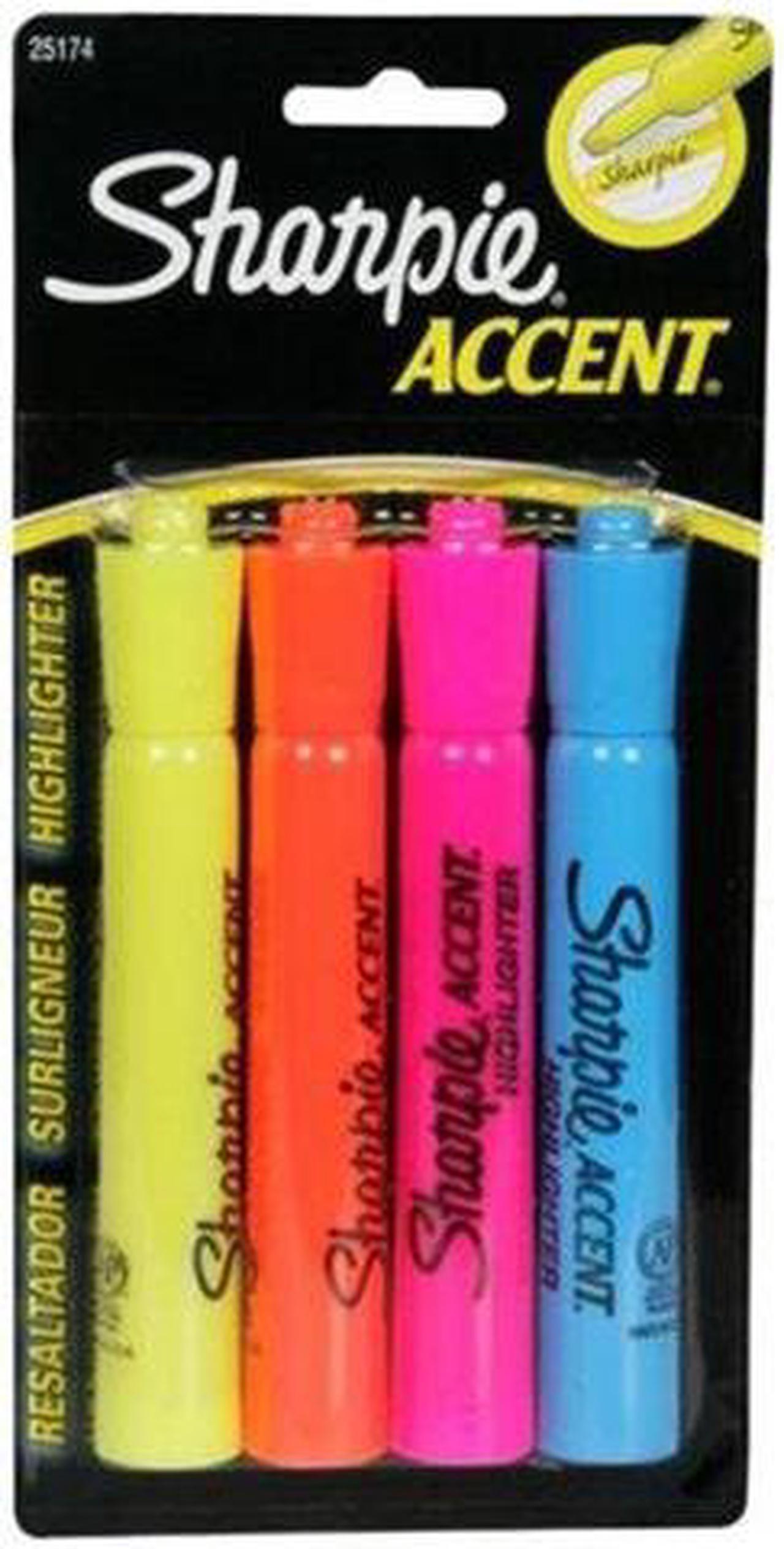 Alt view image 2 of 14 - Sharpie Major Accent Highlighter Chisel Point 4/PK YW/OE/BE/PK 25174PP