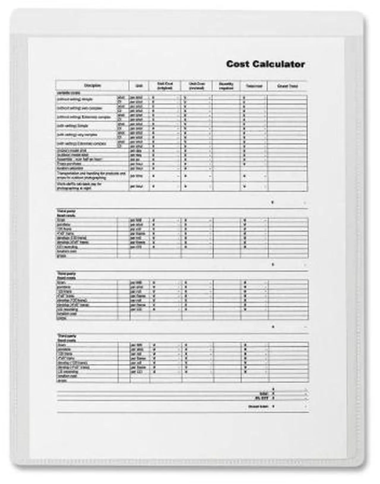Main image of Business Source Shop Ticket Holders Self-Adhesive 8-1/2"x11" 5/PK 50/BX CL 16466