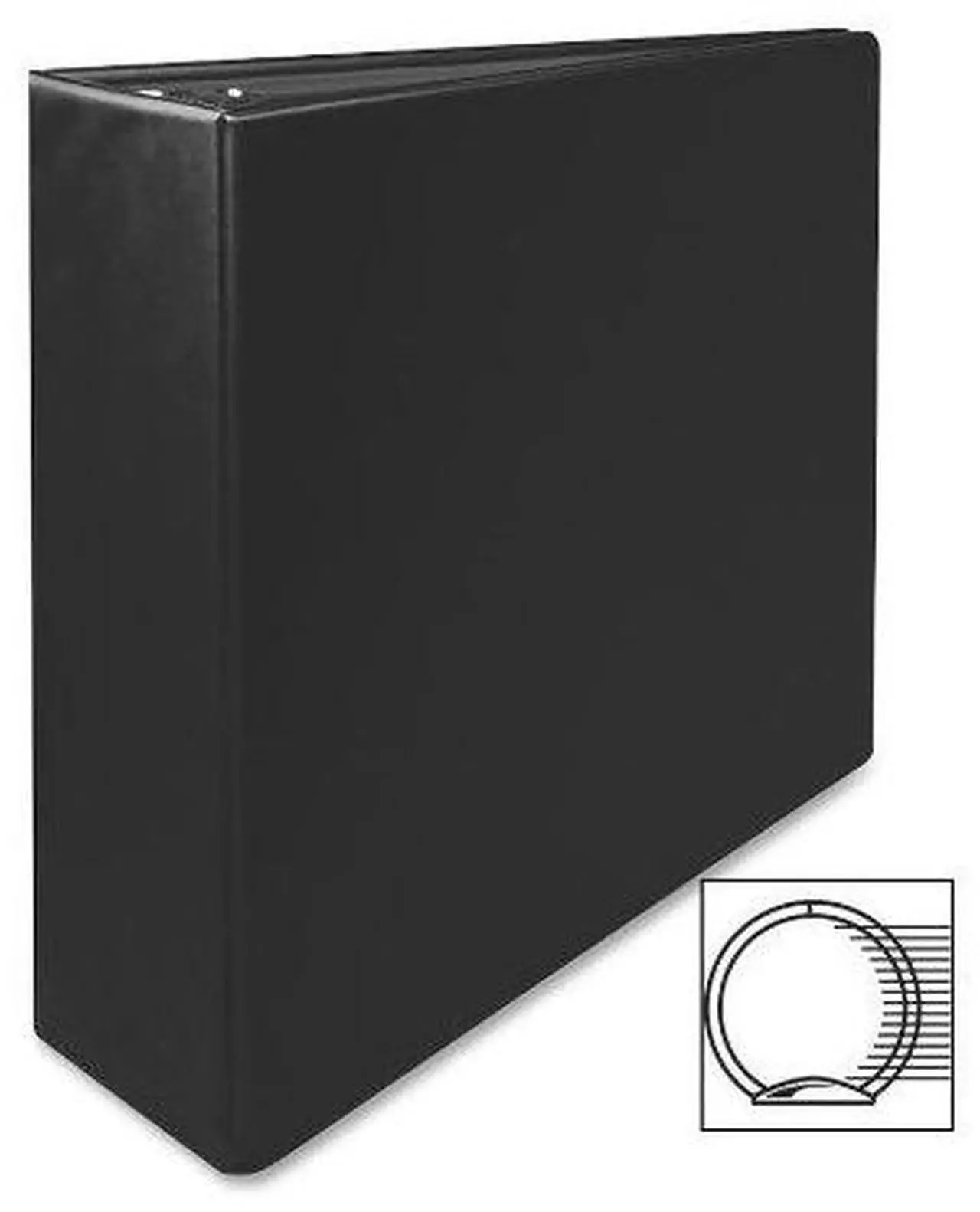 Main image of Business Source Round Ring Binder 3" Capacity 11"x8-1/2" Black 09978