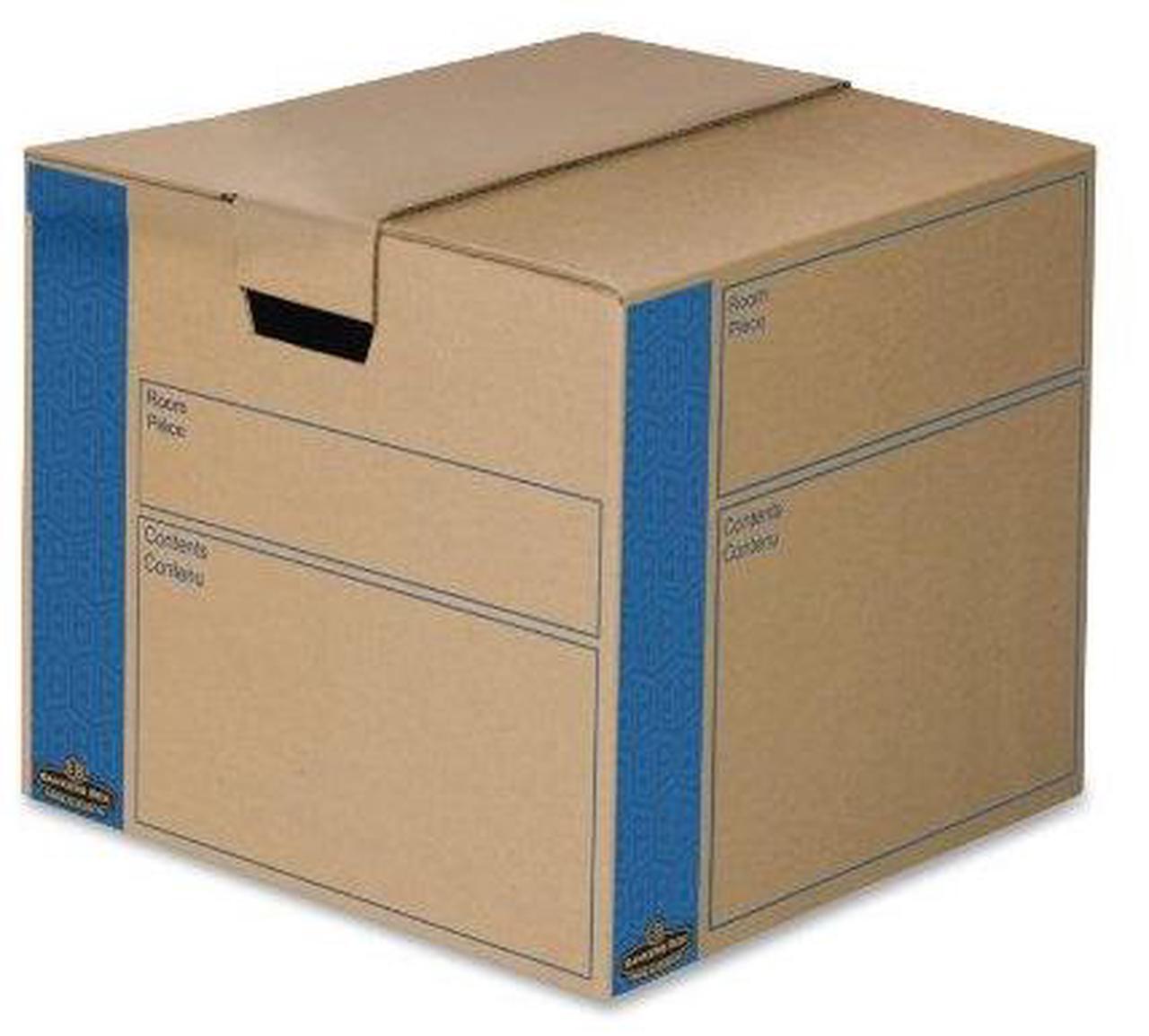Alt view image 2 of 16 - Bankers Box SmoothMove Prime Medium Moving Boxes 18l x 18w x 16h Kraft/Blue 8