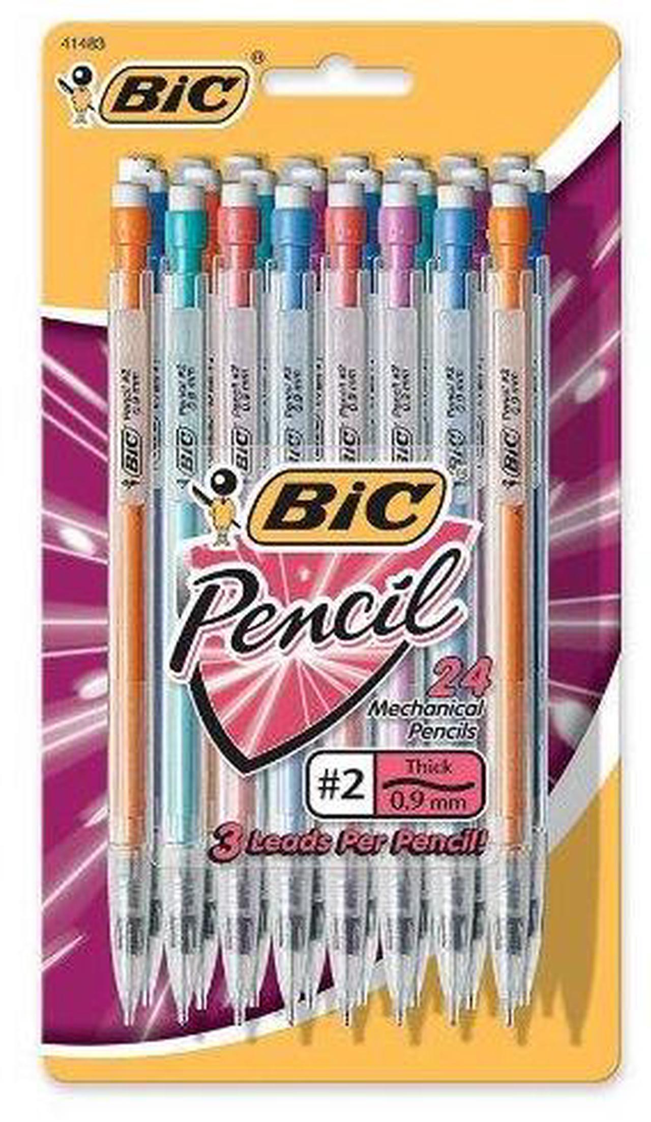 Alt view image 2 of 20 - BIC MPLWP241 Mechanical Pencil With Pocket Clip #2 Pencil Grade - 0.9 mm - Assorted Lead - Assorted Barrel - 24 / Pack